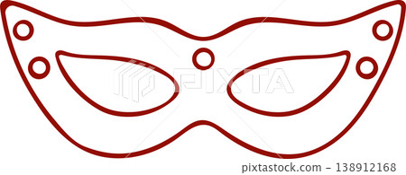 Leather mask, adult accessory for BDSM games, red line icon in doodle sketch style. Simple hand-drawn vector for intimate goods or fetish store branding Leather mask, adult accessory for BDSM games, red line icon in doodle sketch style. Simple hand-drawn vector for intimate goods or fetish store branding 138912168