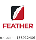 Elegant feather logo writing design 138912486