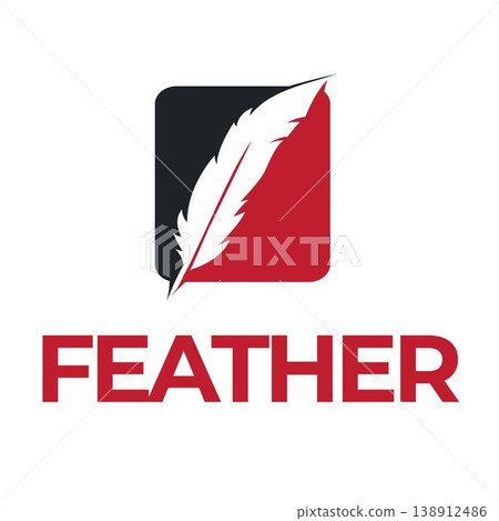 Elegant feather logo writing design 138912486
