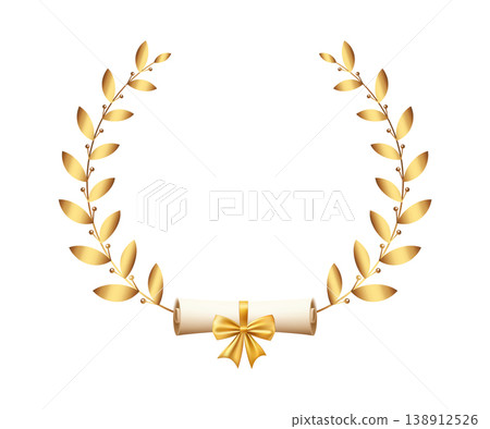 Award gold laurel branch. Laurel Leadership wreath 138912526