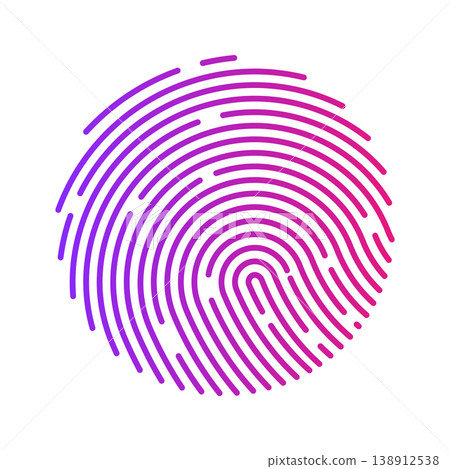 Abstract fingerprint icon. Biometric identity symbol 138912538