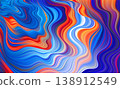 Blue red marble background. Nature gradient wave bg. 138912549
