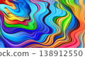 Blue red flowing layered waves bg. Paper cut shapes texture. 138912550