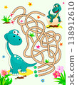 A mother dinosaur tries to find her way to her baby 138912610