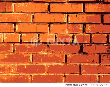 Red orange brick wall background with rough grunge texture in urban illustration Red orange brick wall background with rough grunge texture in urban illustration 138912714