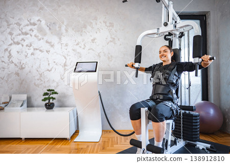 Advanced muscle stimulation workout session 138912810