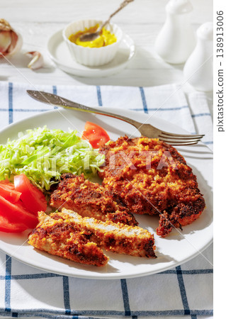 Traditional Polish gluten free pork kotlet schabowy Traditional Polish gluten free pork kotlet schabowy 138913006