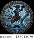 Fujin (Wind God) (Circular composition, Japanese mythology art) 138913076