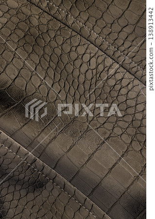 black artificial fabric in the style of crocodile with specks and spots, a close-up of a piece of clothing made in the style of leather items made of artificial leather black artificial fabric in the style of crocodile with specks and spots, a close-up of a piece of clothing made in the style of leather items made of artificial leather 138913442