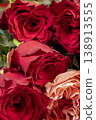 bouquet of roses of different colors for decoration, beautiful freshly cut roses with petals of different colors 138913555