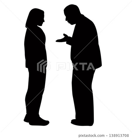 a couple making chat, silhouette vector 138913708