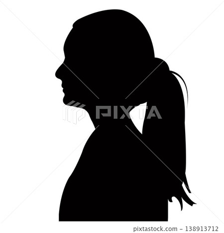 a young woman head silhouette vector a young woman head silhouette vector 138913712