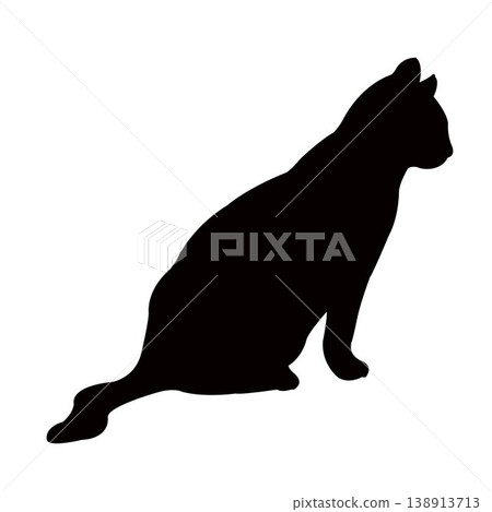 a cat body silhouette vector a cat body silhouette vector 138913713
