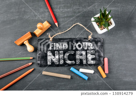 Find Your Niche Chalkboard Sign Concept Career Direction Business Focus Opportunity 138914279