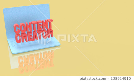 Creative Content Creator Concept Displayed On Modern Laptop Screen 3d render. Creative Content Creator Concept Displayed On Modern Laptop Screen 3d render. 138914910