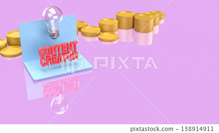 Abstract Digital Content Creation Concept With Blurred Laptop Interface 3d render. Abstract Digital Content Creation Concept With Blurred Laptop Interface 3d render. 138914911