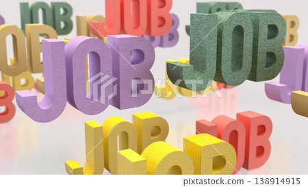 Multiple Job Opportunities Concept With Colorful Job Text Background 3d render. Multiple Job Opportunities Concept With Colorful Job Text Background 3d render. 138914915