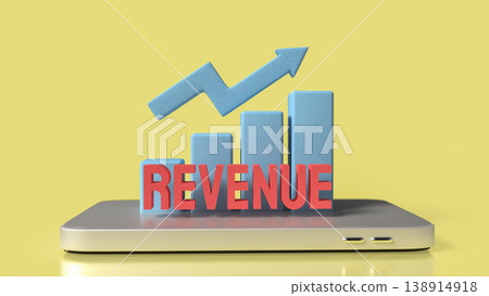 Business Revenue Growth Concept With Rising Chart And Digital Platform 3d render. 138914918