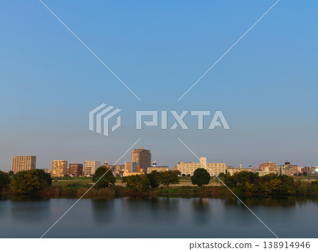 Residential area along the river Residential area along the river 138914946