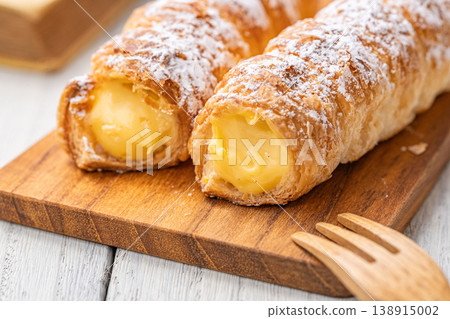 Cornet placed on a cutting board 138915002