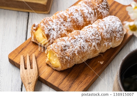 Cornet placed on a cutting board Cornet placed on a cutting board 138915007