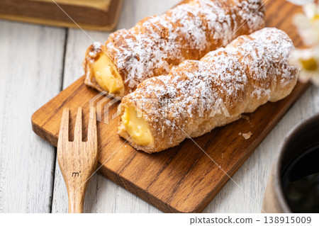 Cornet placed on a cutting board Cornet placed on a cutting board 138915009