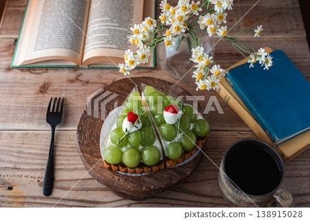 Cake and coffee on the table Cake and coffee on the table 138915028