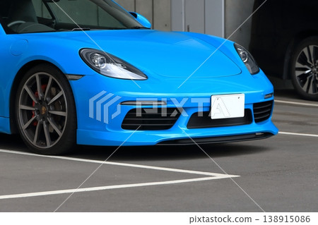 Image of a blue German-made sports car 138915086