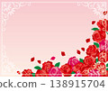 背景素材<花卉書法邊框 2 - 玫瑰 - 裝飾邊框 - 裝飾邊框 - 橫向> 138915704