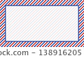 Red and blue striped background with frame. 138916205