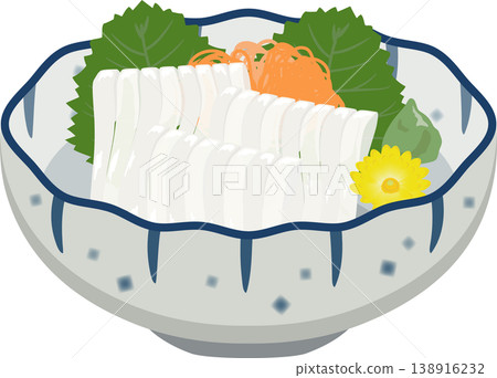 Japanese-style small dish: Squid sashimi Japanese-style small dish: Squid sashimi 138916232