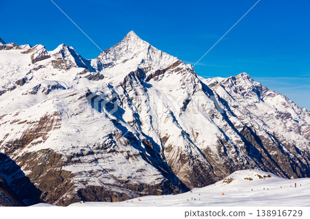 Snow mountain in Switzerland near Zermatt on day Snow mountain in Switzerland near Zermatt on day 138916729