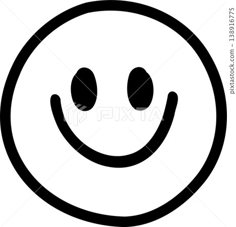 Retro Simple Smile Face Icon Outline Hand Drawn Retro Simple Smile Face Icon Outline Hand Drawn 138916775