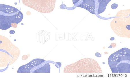 水彩風格的水下場景背景框。柔和的夏日色彩和抽象插畫風格。 138917040