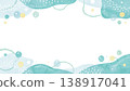水彩風格的水下場景背景框。柔和的夏日色彩和抽象插畫風格。 138917041