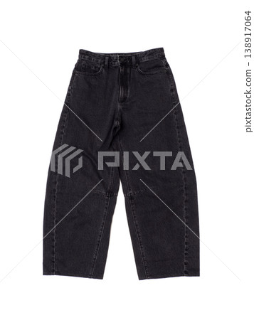 Black wide-leg denim pants Black wide-leg denim pants 138917064