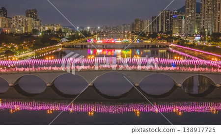 Feb 1 2026 Festive Night Lights Reflect Across Shing Mun River Sha Tin Feb 1 2026 Festive Night Lights Reflect Across Shing Mun River Sha Tin 138917725