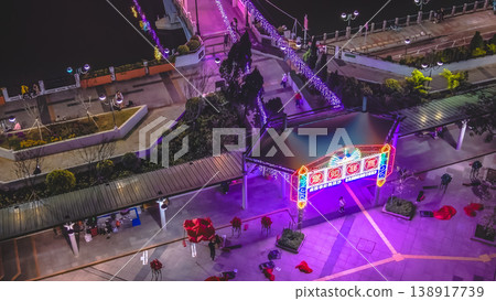 Feb 1 2026 Vibrant Night Lights Illuminate Festive Bridge At Sha Tin 138917739