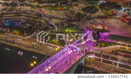 Feb 1 2026 Vibrant Night Lights Illuminate Festive Bridge Over Shing Mun Feb 1 2026 Vibrant Night Lights Illuminate Festive Bridge Over Shing Mun 138917742