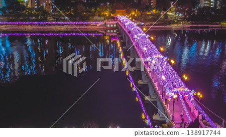 Feb 1 2026 Vibrant Night Lights Illuminate Festive Bridge Over Shing Mun Feb 1 2026 Vibrant Night Lights Illuminate Festive Bridge Over Shing Mun 138917744