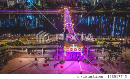 Feb 1 2026 Vibrant Night Lights Illuminate Festive Bridge At Sha Tin Feb 1 2026 Vibrant Night Lights Illuminate Festive Bridge At Sha Tin 138917745