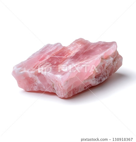 Natural Rose Quartz Gemstone with Beautiful Pink Color and Unique Crystal Structure 138918367