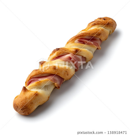 Savory Ham and Cheese Twisted Bread Snack Ideal for Parties or Quick On-the-Go Meals 138918471