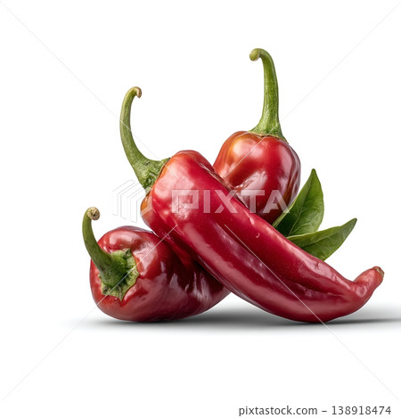 Fresh Red Peppers with Green Stems Perfect for Culinary Decorative or Healthy Ingredients Fresh Red Peppers with Green Stems Perfect for Culinary Decorative or Healthy Ingredients 138918474