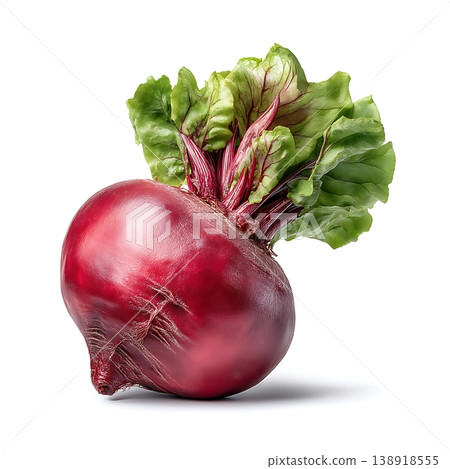 Fresh Beetroot with Green Leaves Isolated on White Background for Healthy Food Themes Fresh Beetroot with Green Leaves Isolated on White Background for Healthy Food Themes 138918555