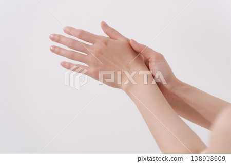 Body parts of women that are used for hand care Body parts of women that are used for hand care 138918609