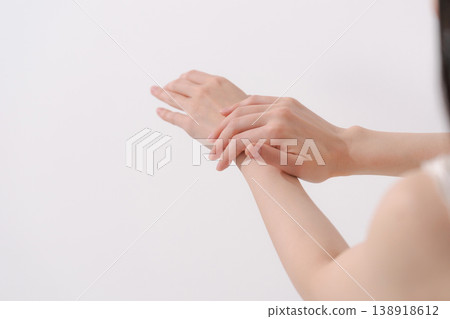 Body parts of women that are used for hand care Body parts of women that are used for hand care 138918612