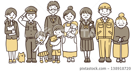 Full-body illustrations of local people Full-body illustrations of local people 138918720