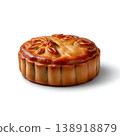 Freshly Baked Round Pie with Decorative Crust on White Background 138918879