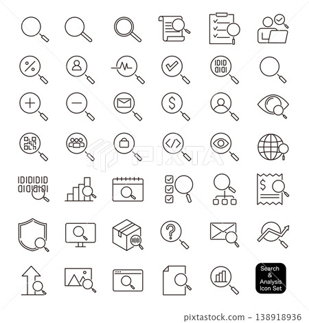 Search and Analysis Icon Set 138918936